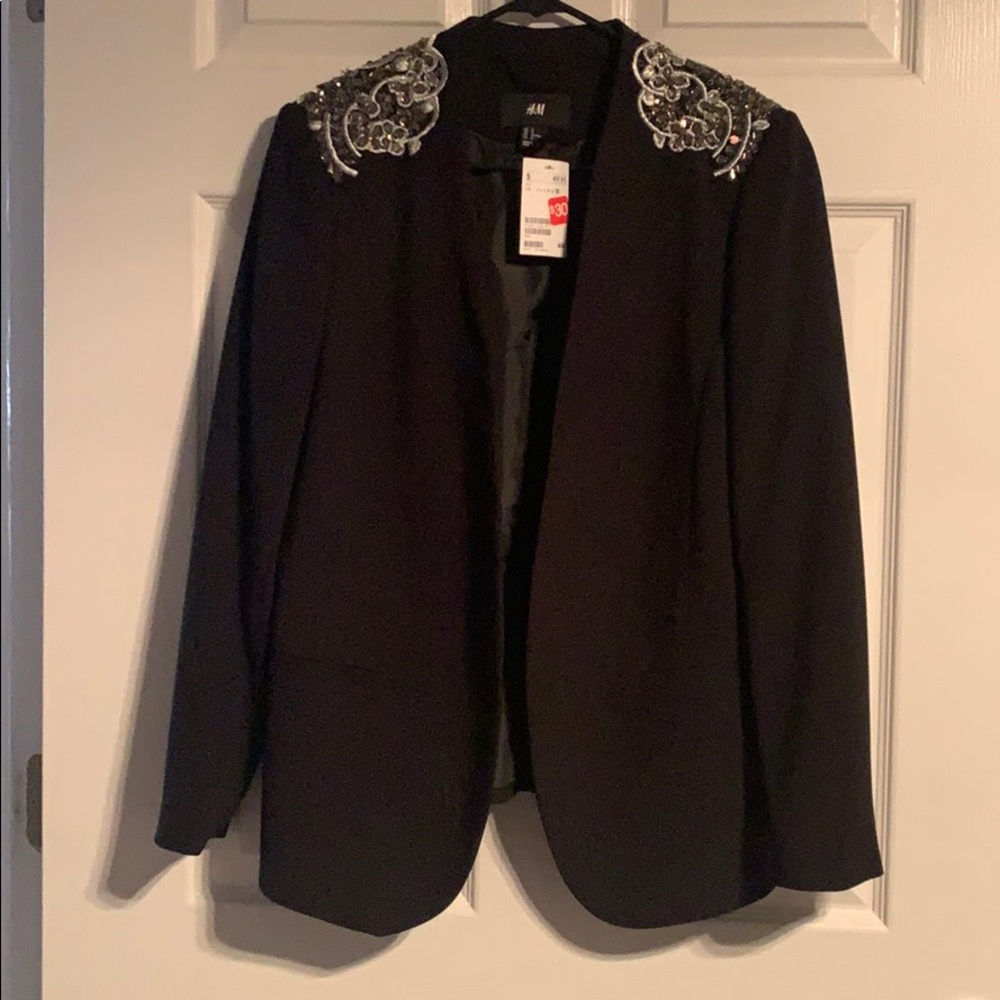 H&M Sequin Shoulder Blazer